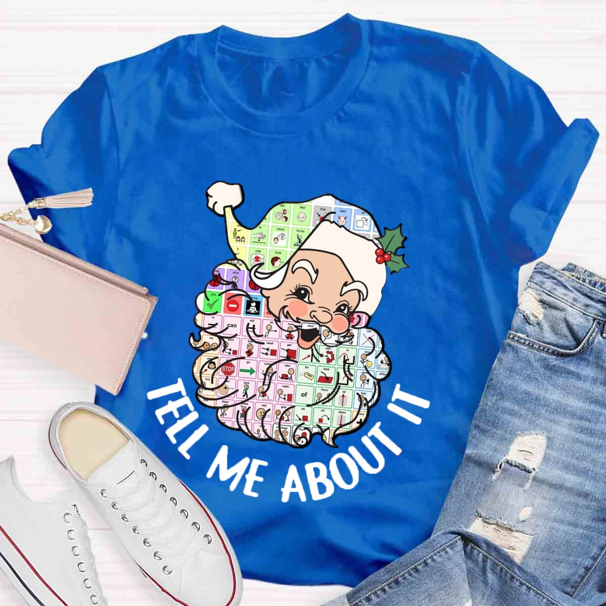 Santa Christmas Tell Me About It Speech Language Pathologist T-Shirt