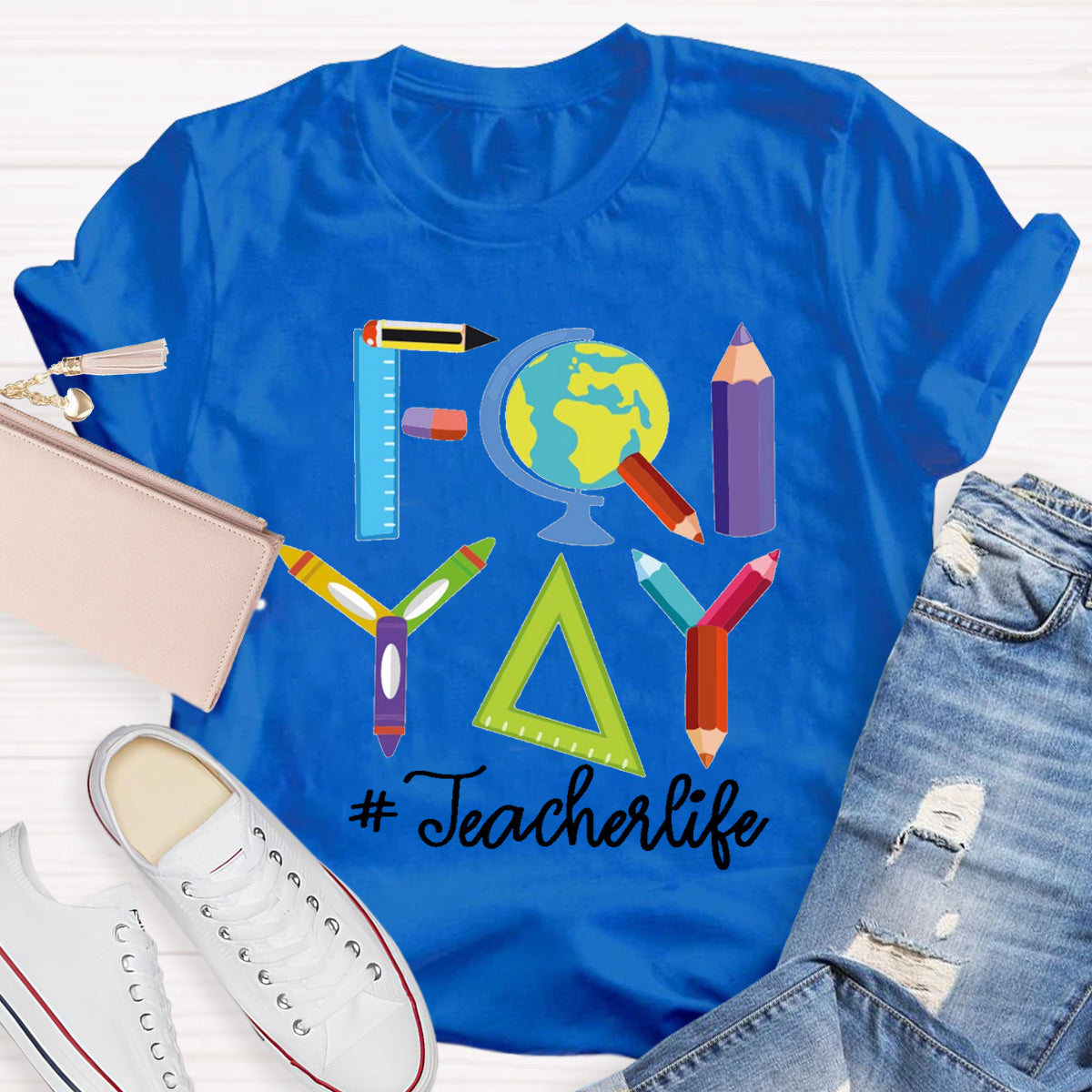 Happy Friyay Friday Weekend Teacherlife T-Shirt