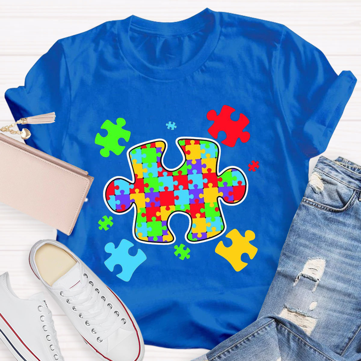 Special Education Colorful Puzzle T-Shirt