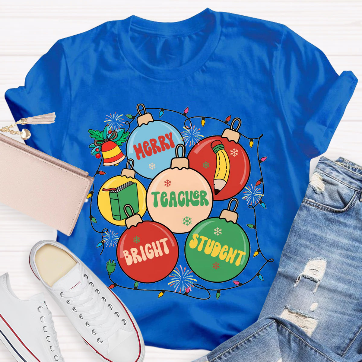 Merry Teacher  Bright Students T-Shirt