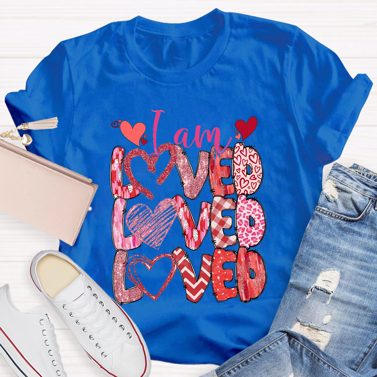 I am Loved Pink Heart T-Shirt