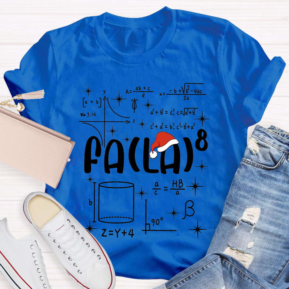 Fa La  Math Teacher Christmas T-Shirt