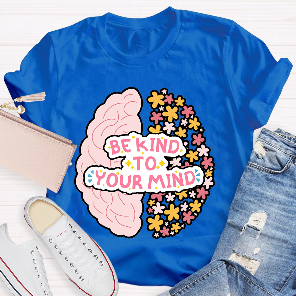 Be Kind To Your Mind Floral Brain T-Shirt