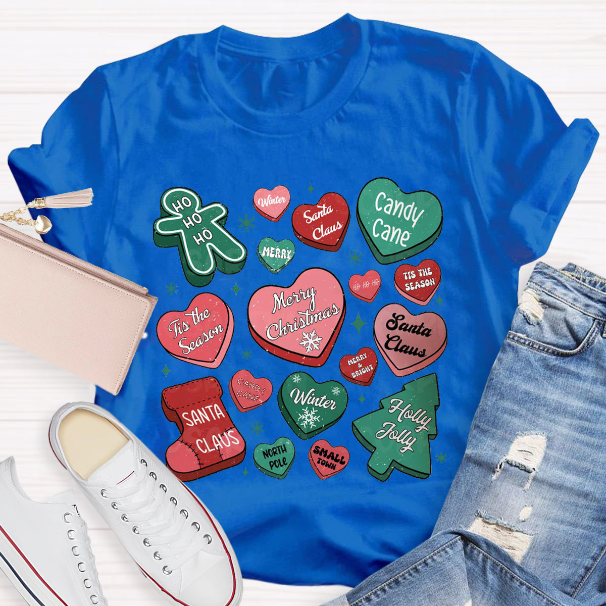 Candy Hearts Christmas T-Shirt