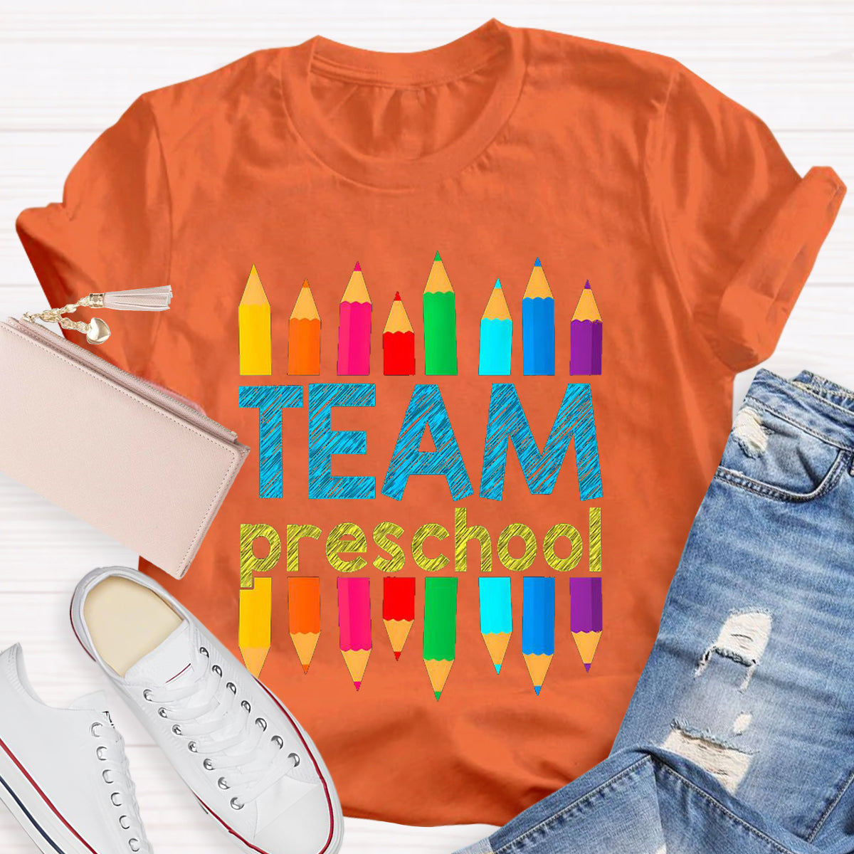 Personalized Grade Team Pencil Teacher T-Shirt