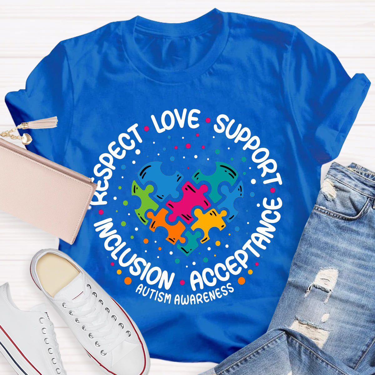 Love Support Acceptance Inclusion Respect  Autism Awareness T-Shirt