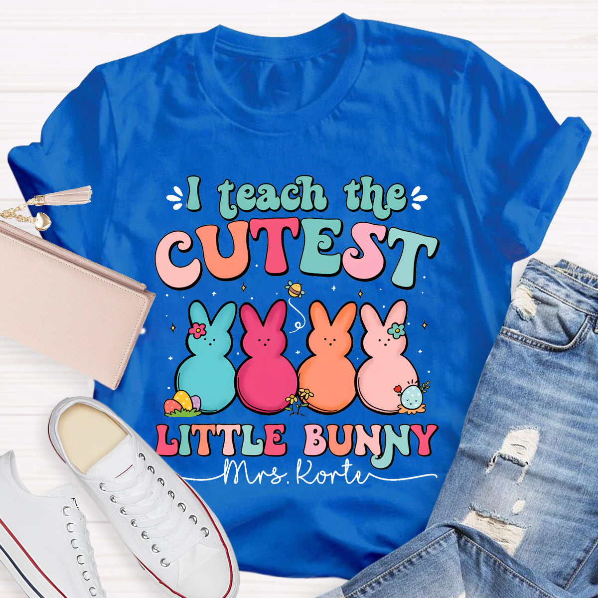 Personalized Name I Teach The Cutest Little Bunnies T-Shirt