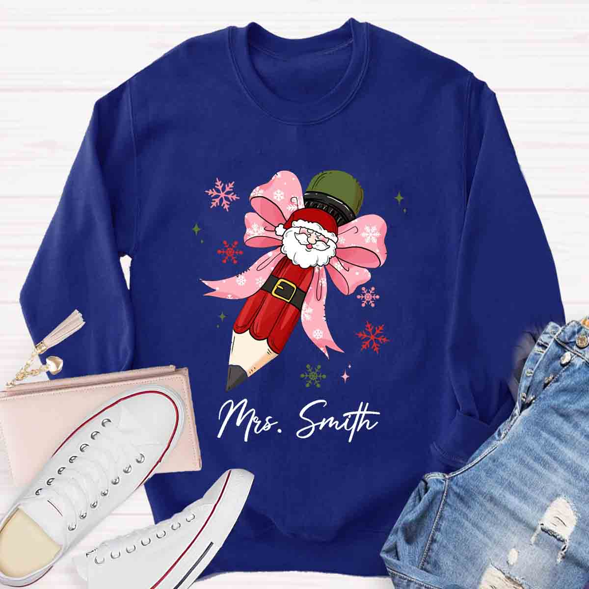 Personalized Name Pencil Teacher Sweatshirt