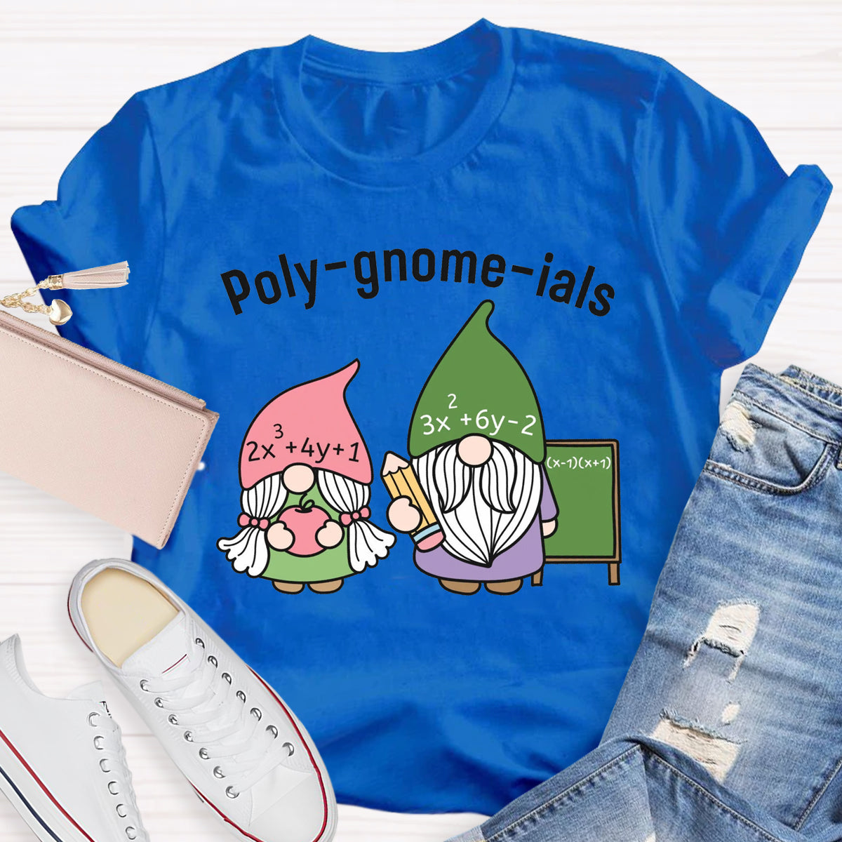 Funny Math Teacher Poly-gnome-ials Funny Gnome T-Shirt