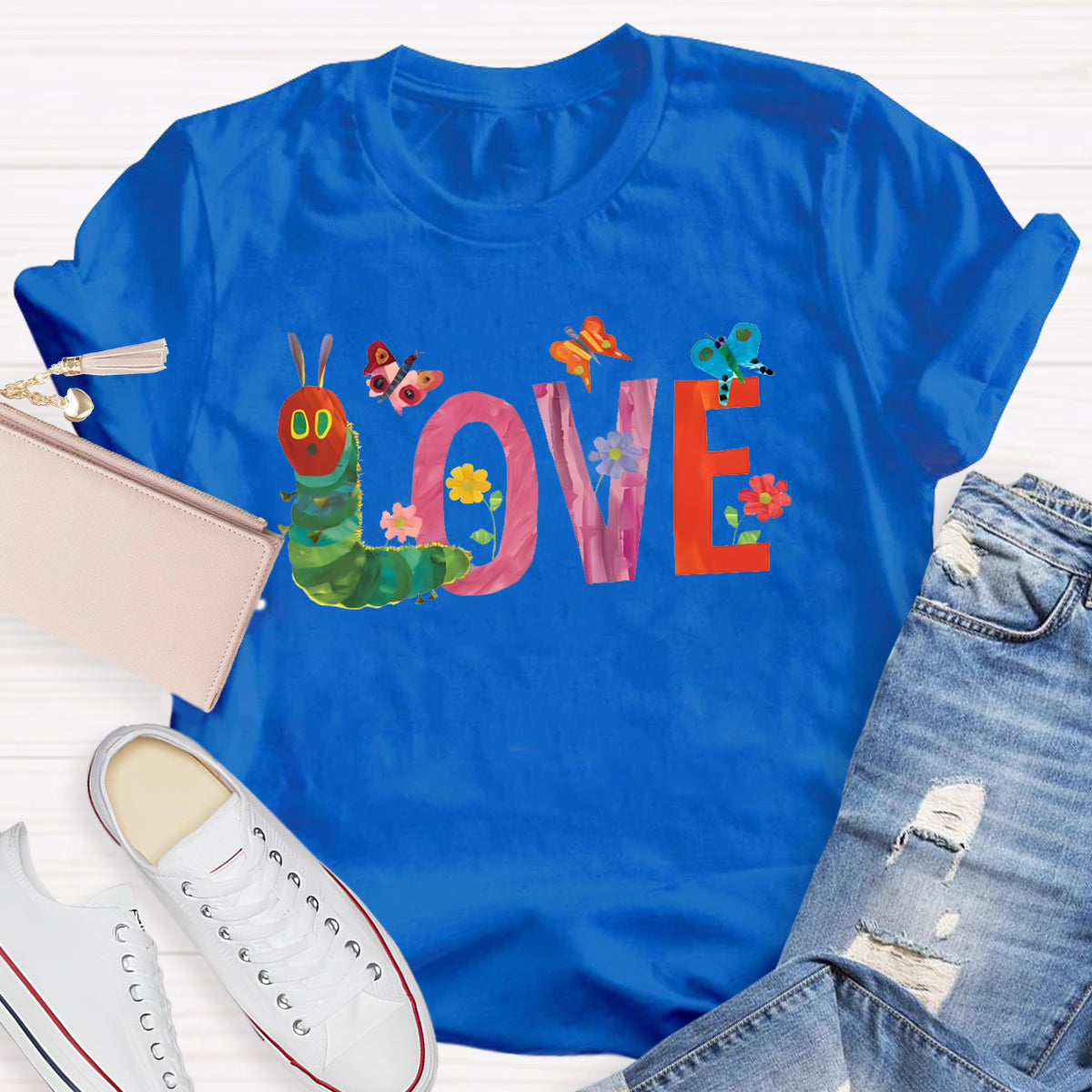 Caterpillar Butterfly Love Teacher T-Shirt