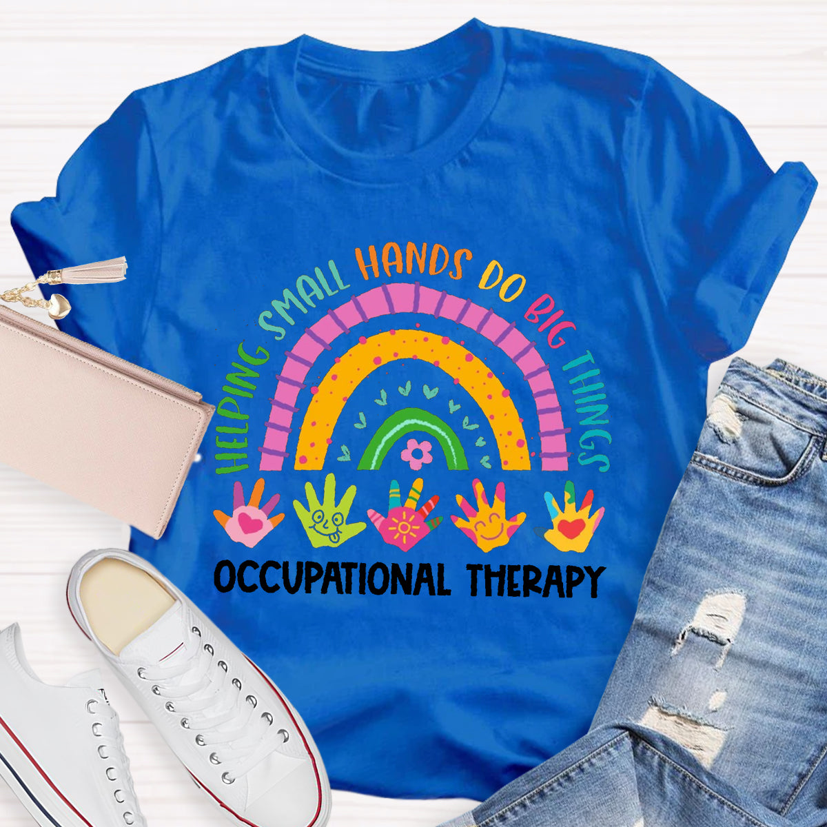 Helping Small Hands Do Big Things Teacher T-Shirt