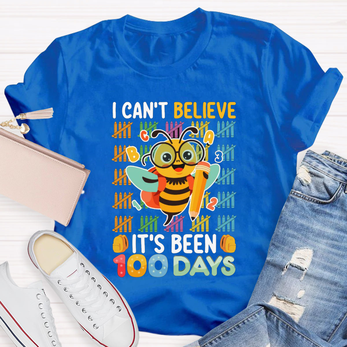 I Can't Believe It'S Been 100 Days Bee Teacher T-Shirt