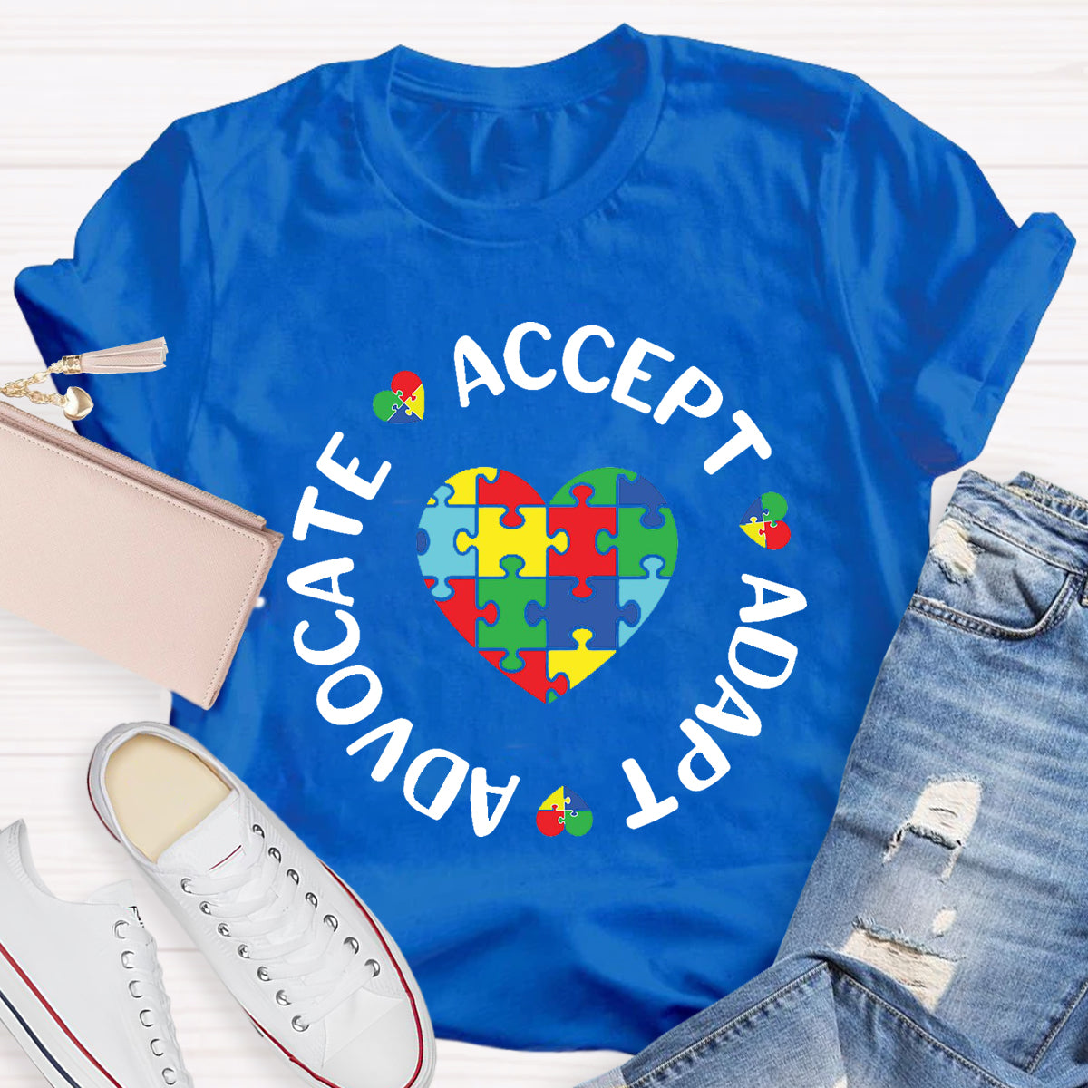 Accept Adapt Advocate Heart Special Education Teacher T-Shirt