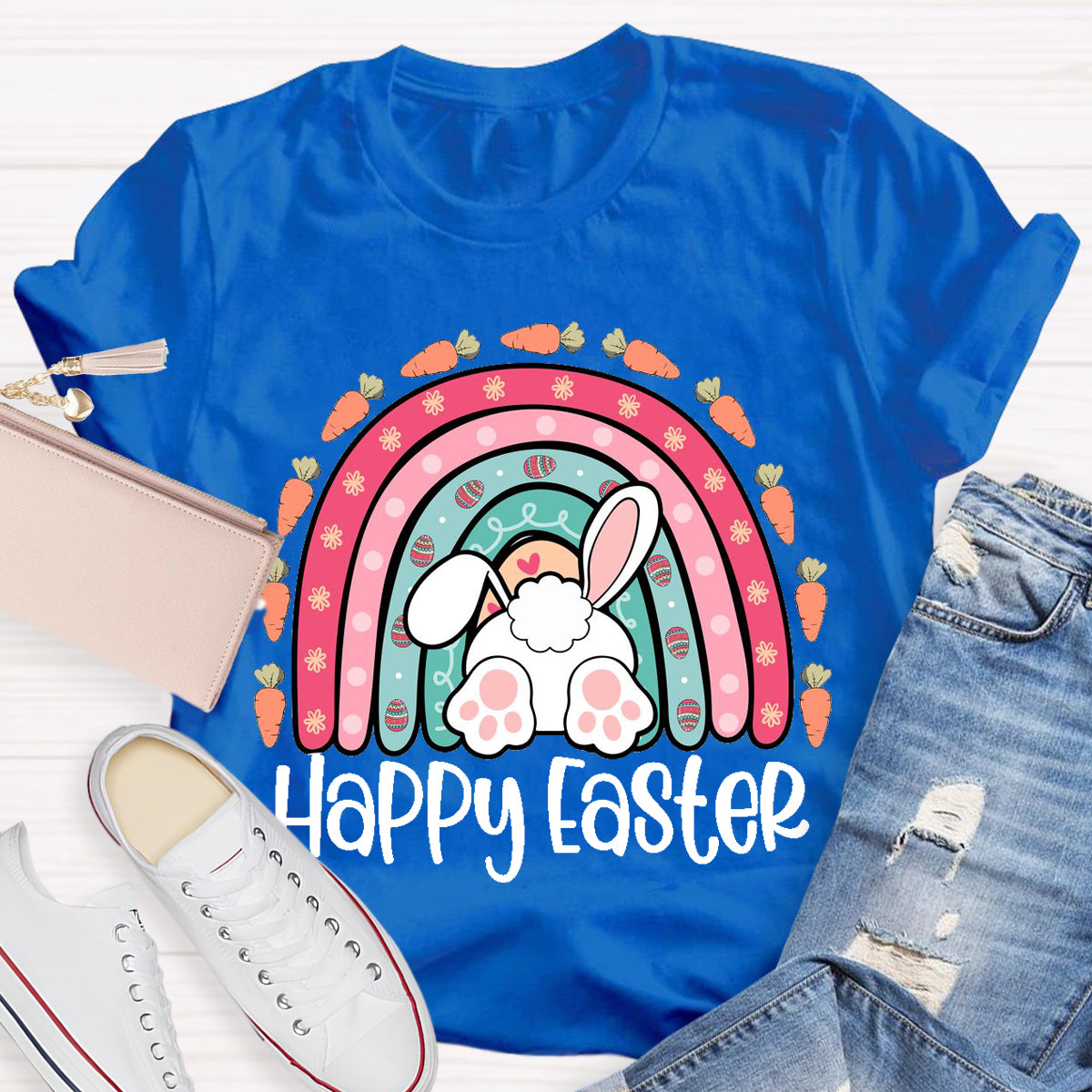 Happy Easter Carrot Rainbow T-Shirt