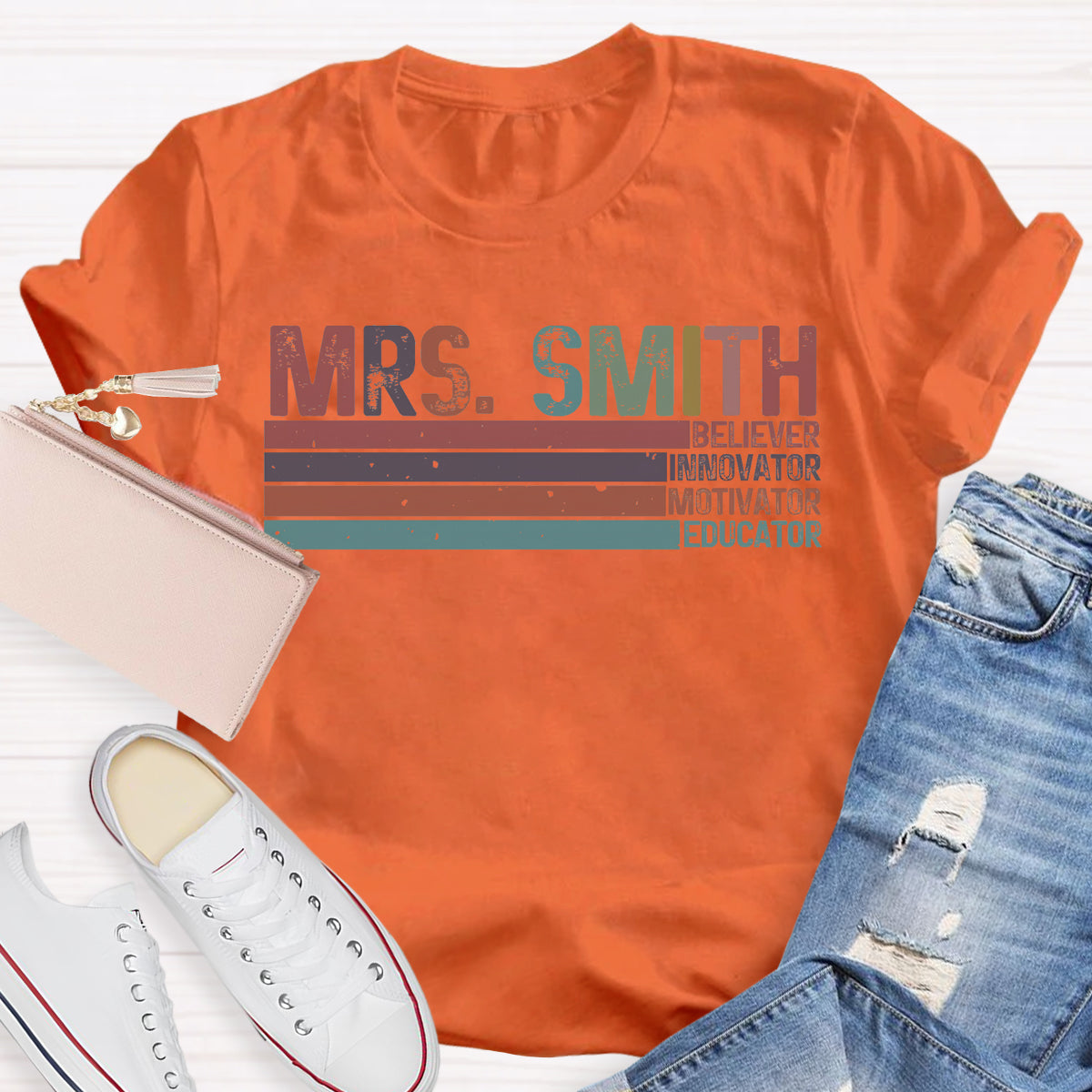 Personalized Name Mrs Smith Teacher T-Shirt