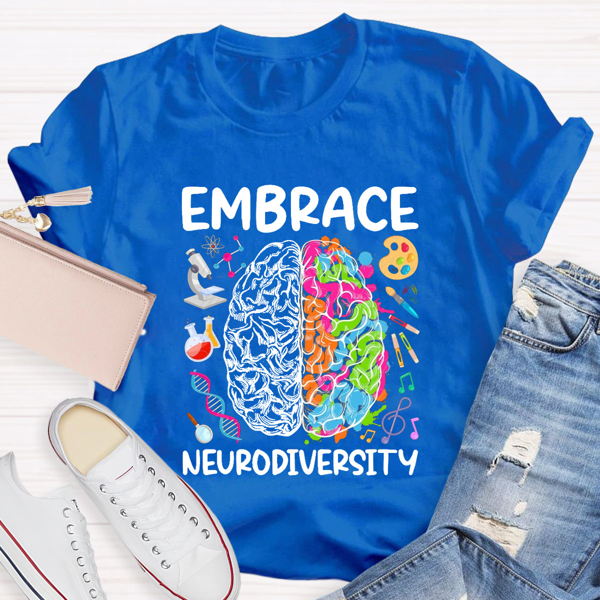 Embrace Neurodiversity Brain Teacher T-Shirt