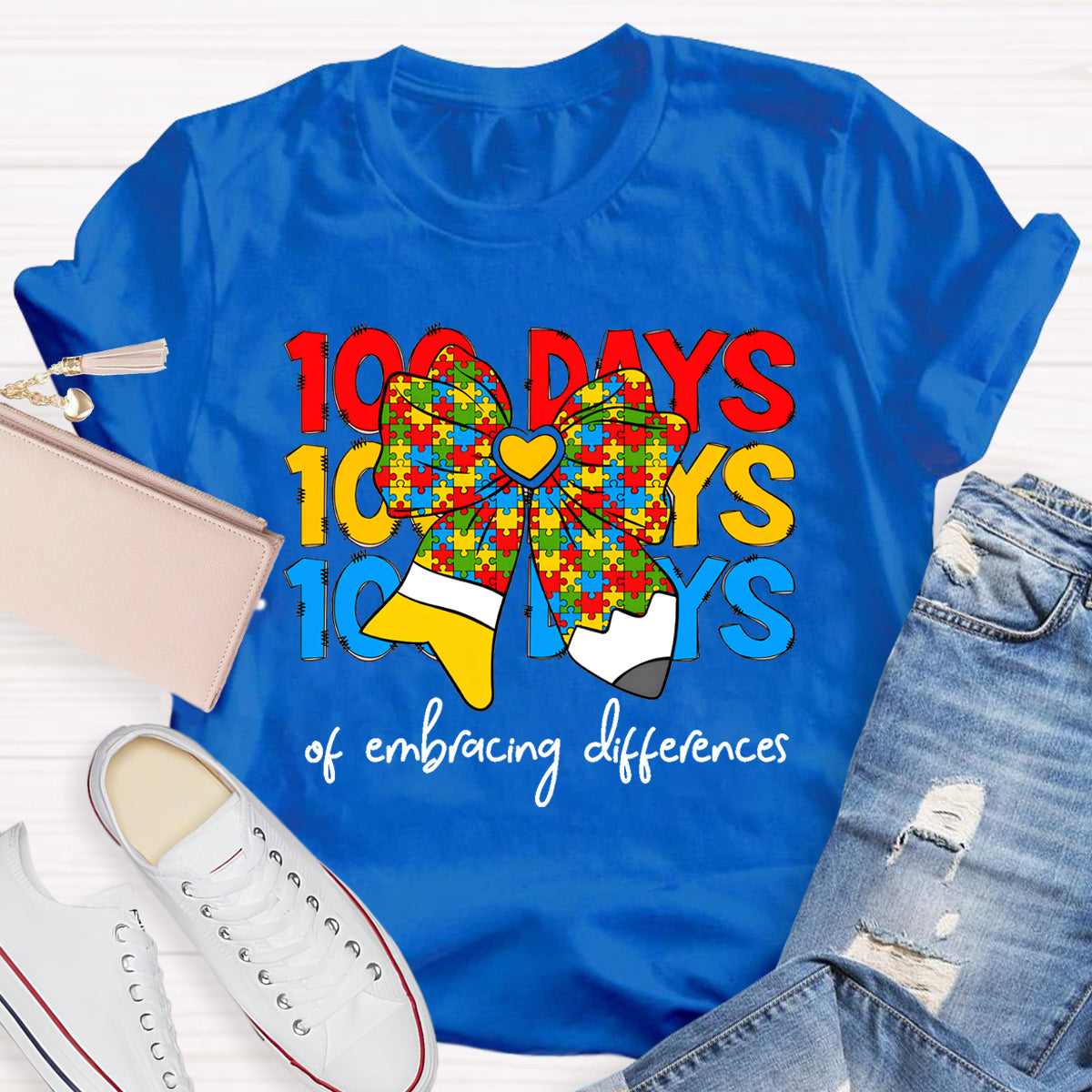 100 Days Of Embracing Difference Teacher T-Shirt