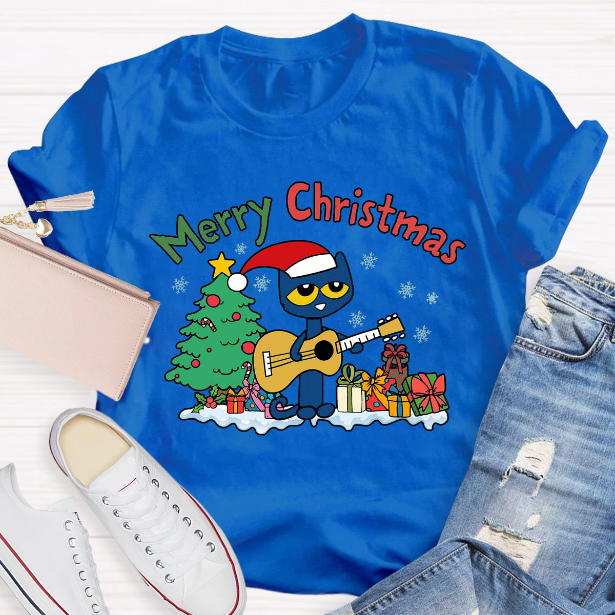 Merry Christmas Pete Groovy Cat T-Shirt