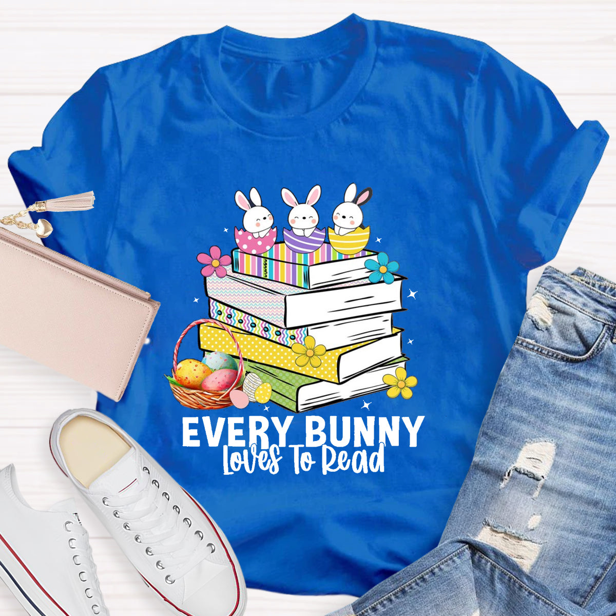 Every Bunny Loves To Read Teacher T-Shirt