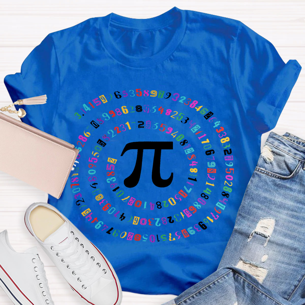 Happy Pi Day Colorful Pi Teacher T-Shirt