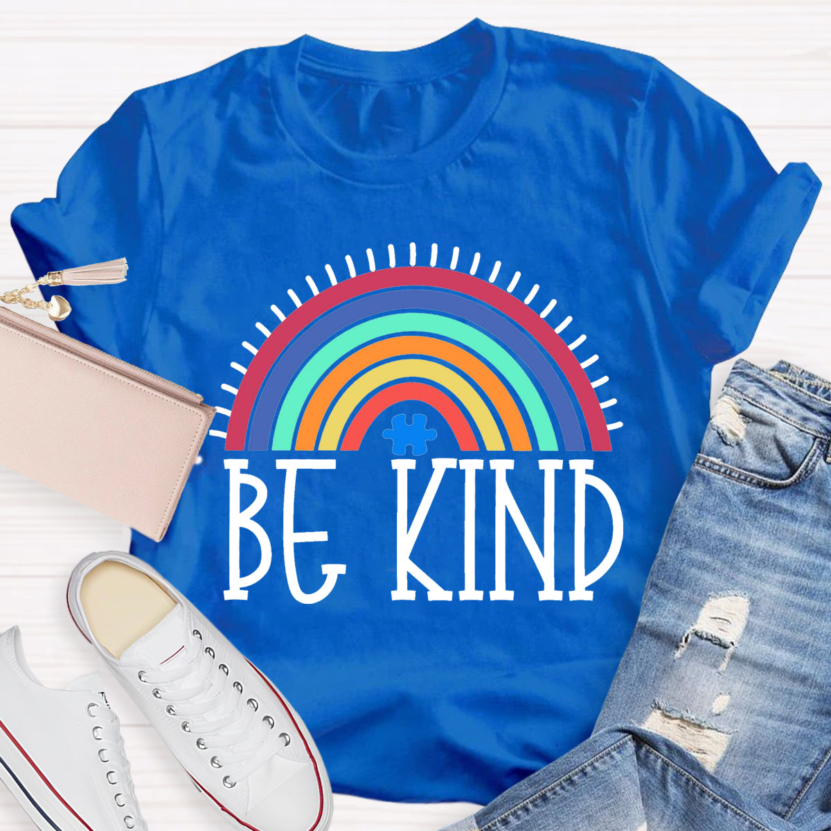 Be Kind Rainbow Teacher T-Shirt