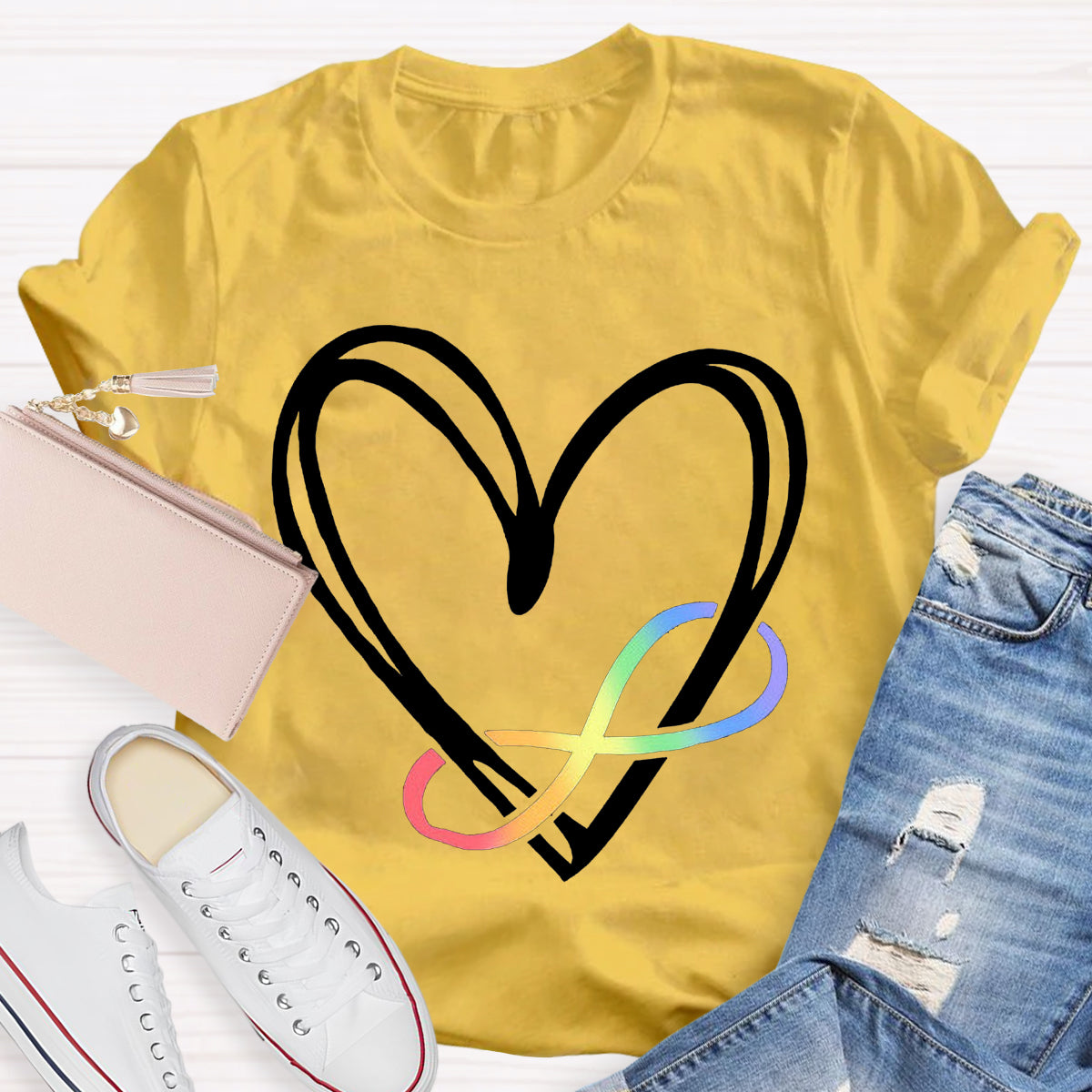 Infinity Heart Autism Awareness Love Needs No Words T-Shirt