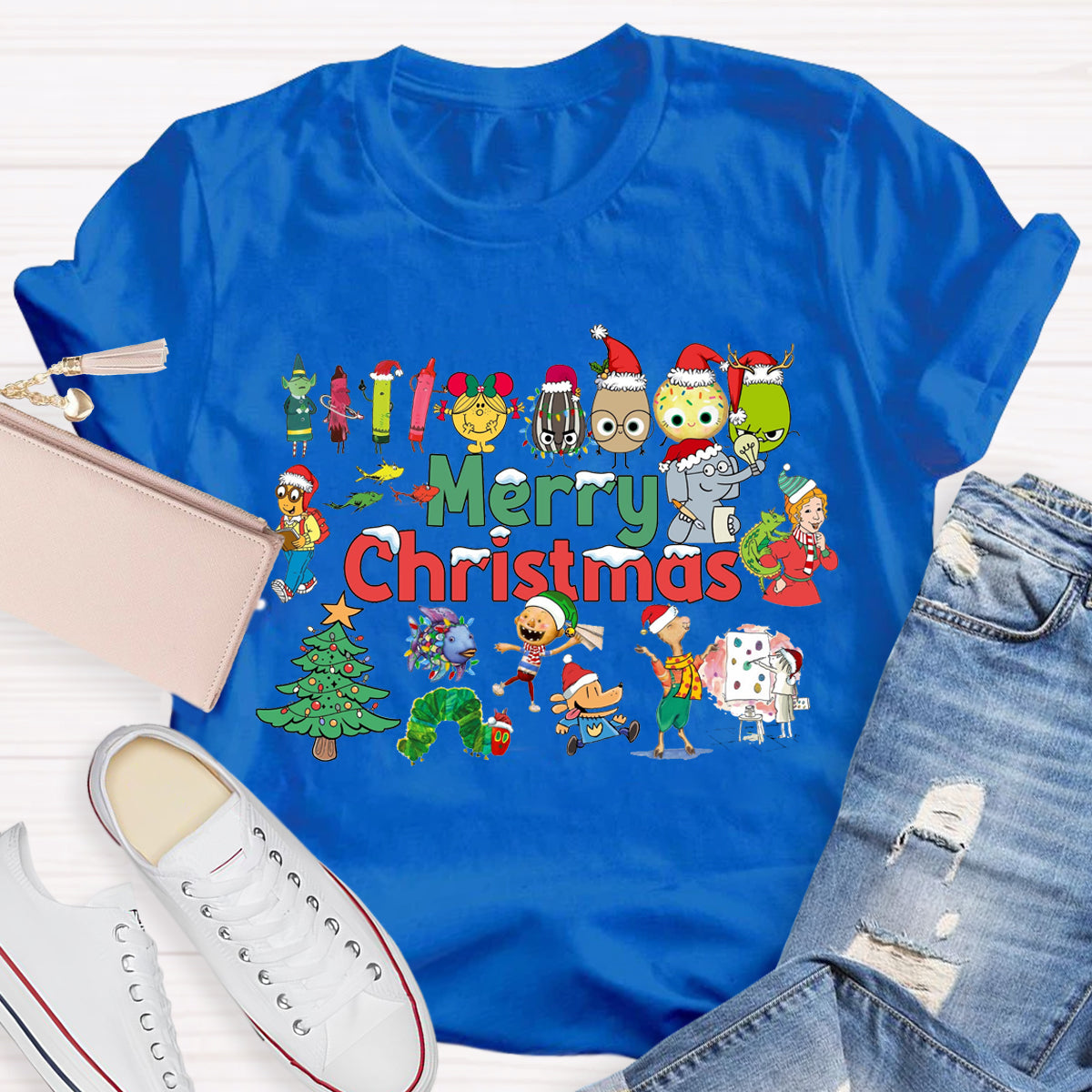 Merry Christmas Character Illustrations in Picture Books T-Shirt