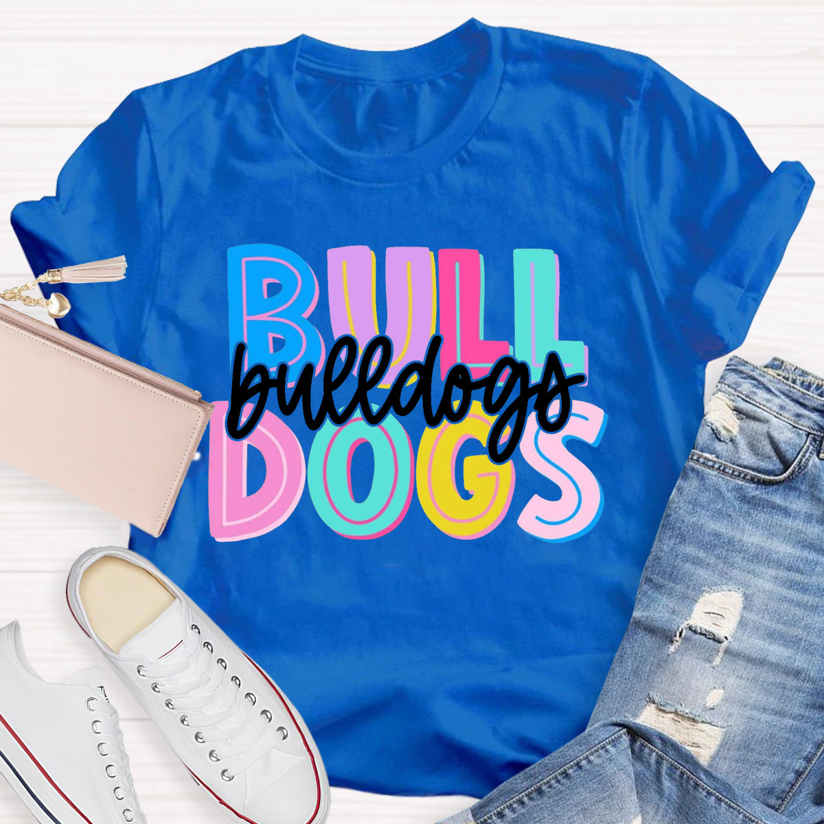 Personalized School Mascot Bulldogs Teacher T-Shirt