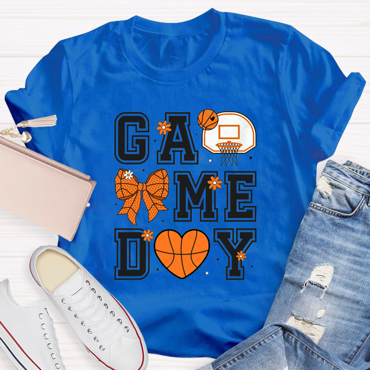 Game Day Bow Basketball T-Shirt