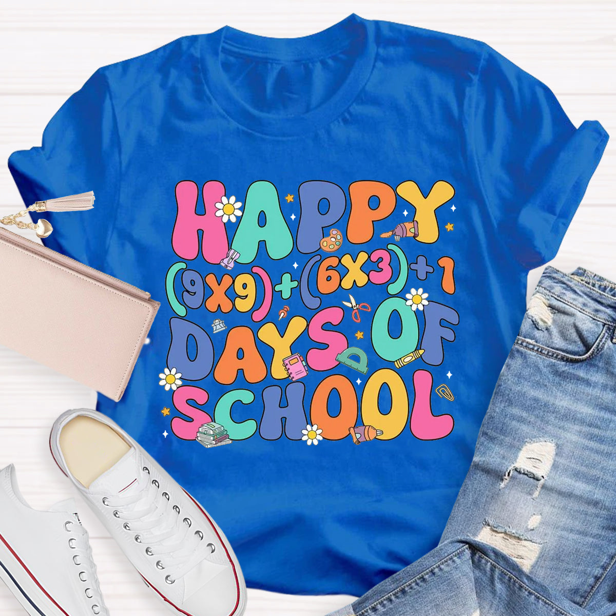 Happy 100 Days Of School Math Teacher T-Shirt