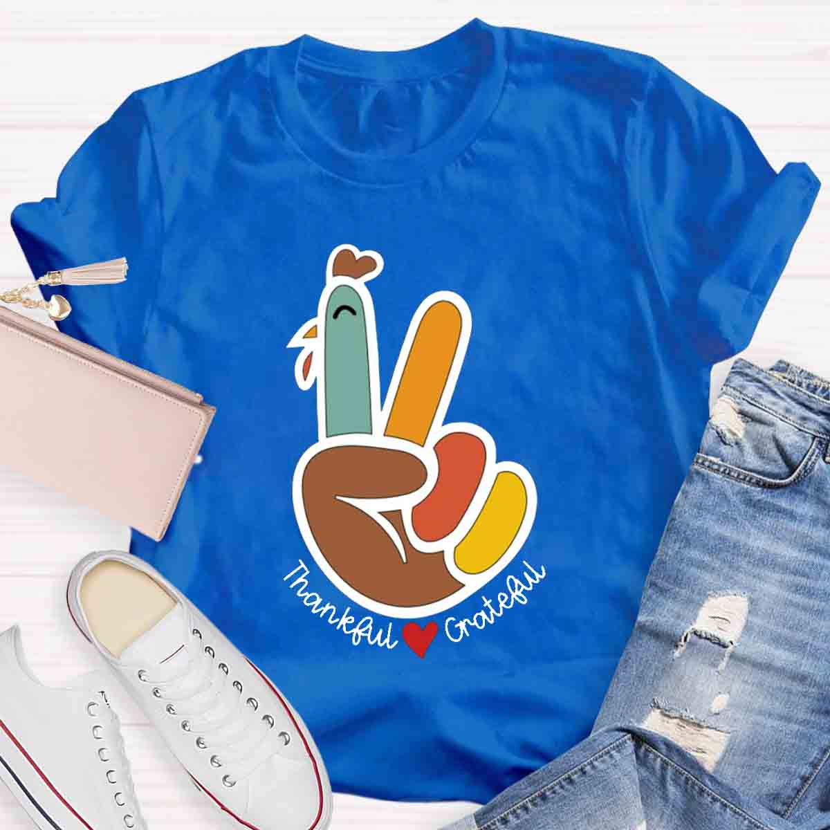 Funny Turkey Thankful Teacher T-Shirt