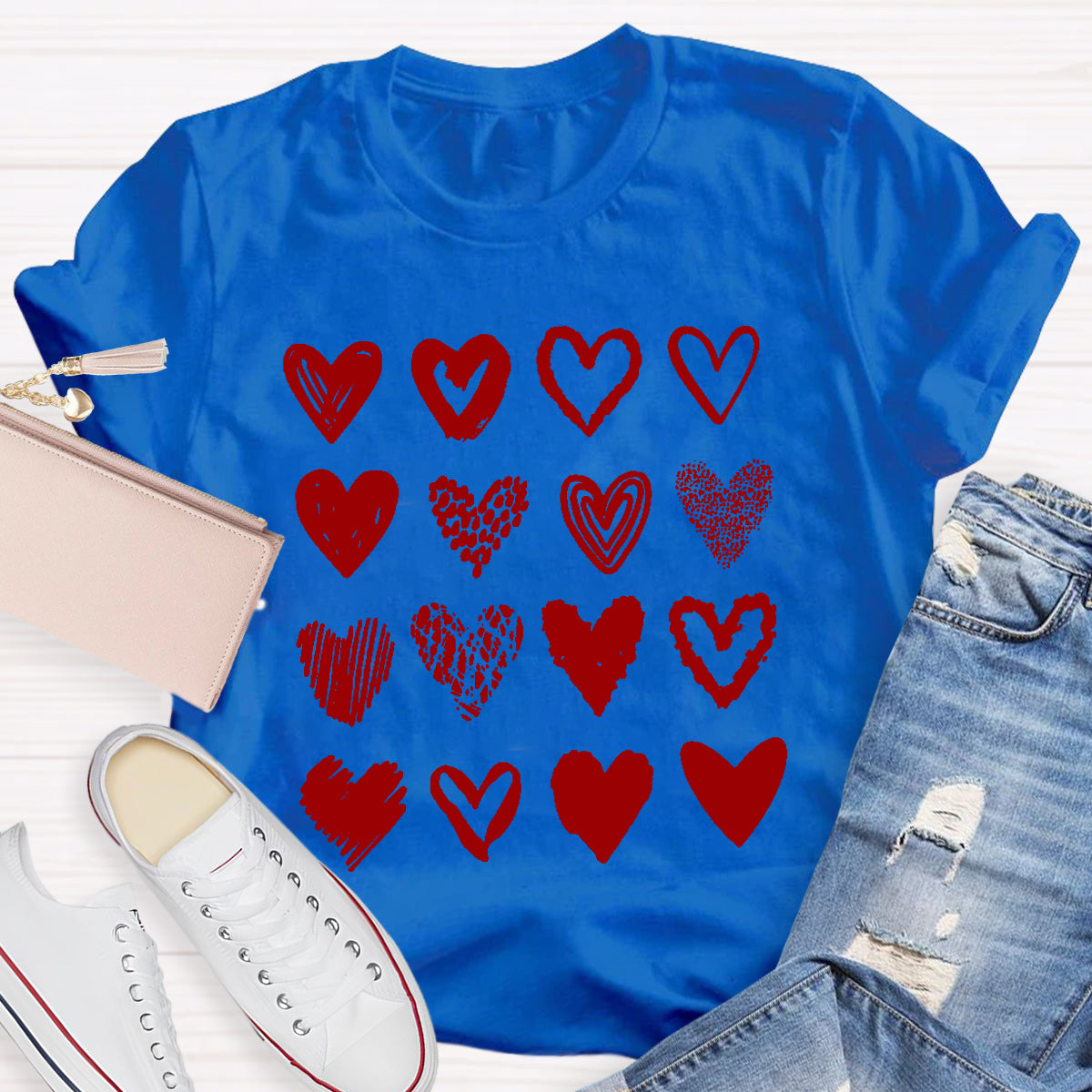 Valentine's Day Cute Heart Teacher T-Shirt