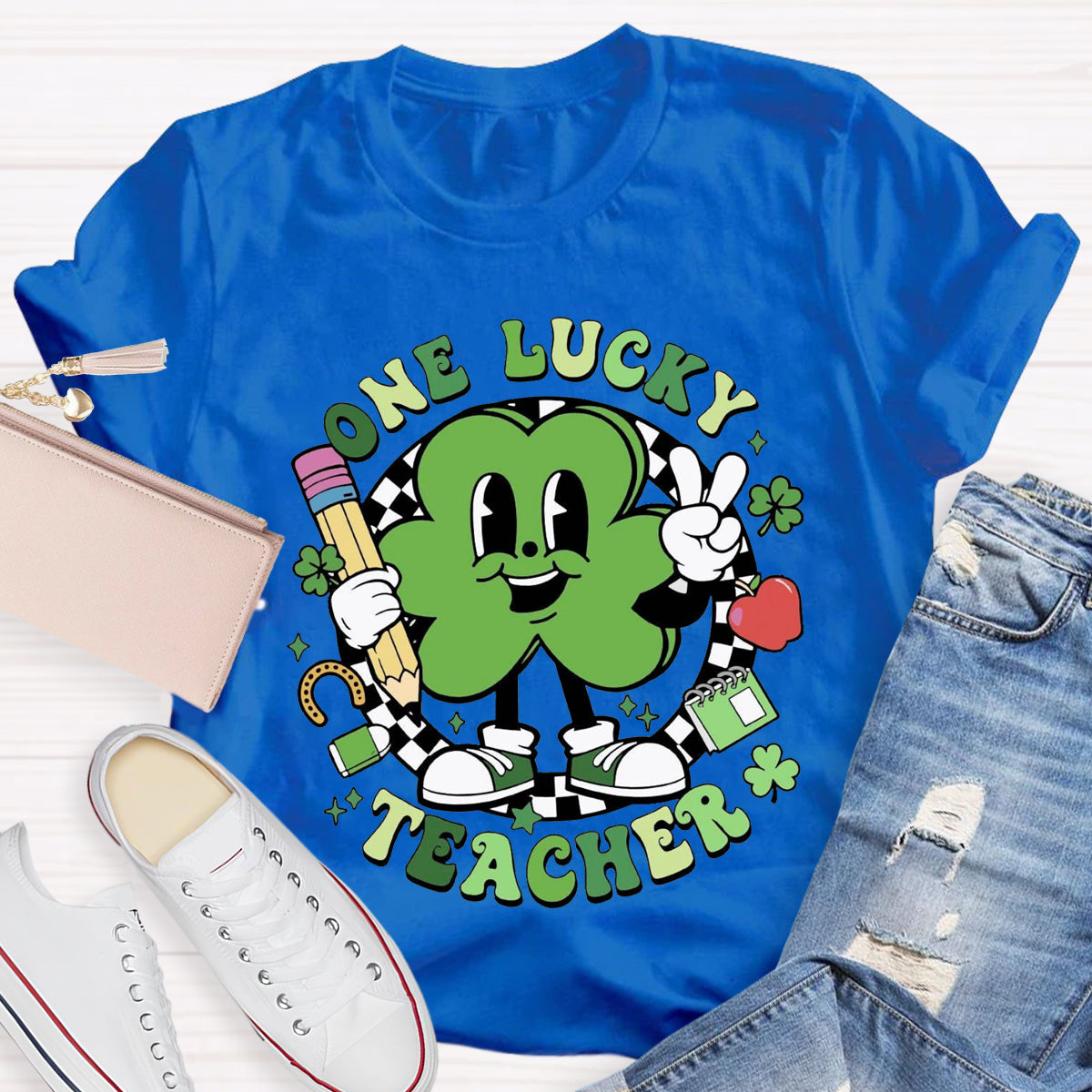 One Lucky Teacher Shamrock T-Shirt