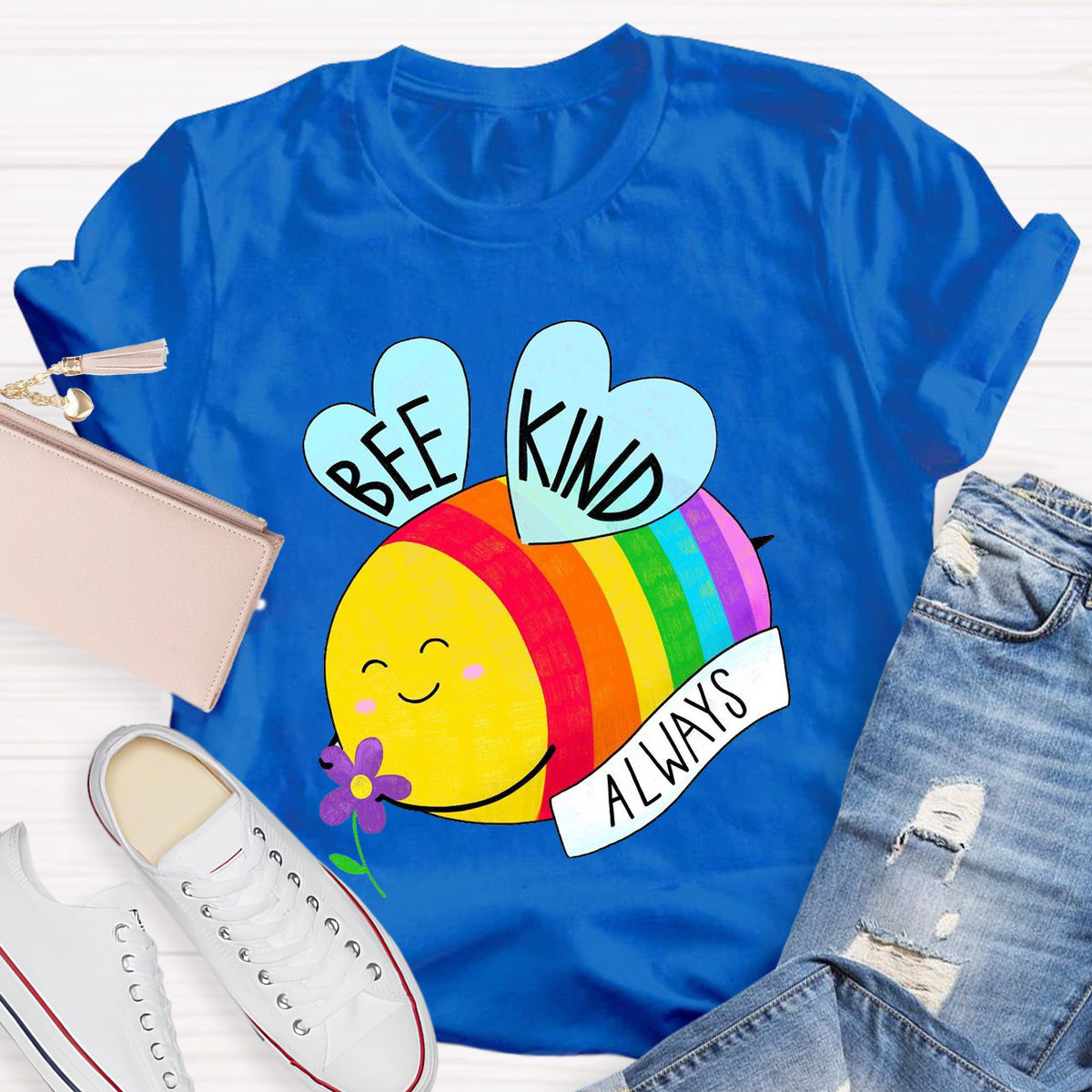 Be Kind Always Colorful Bee Teacher T-Shirt