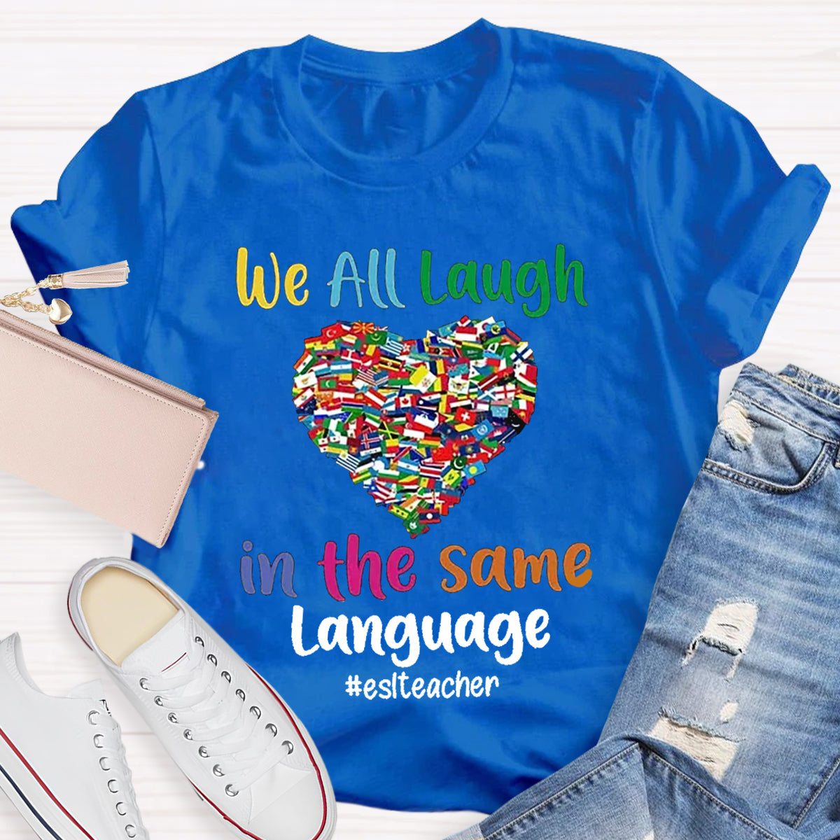 Personalized Subject We All Laugh In The Same Language T-Shirt