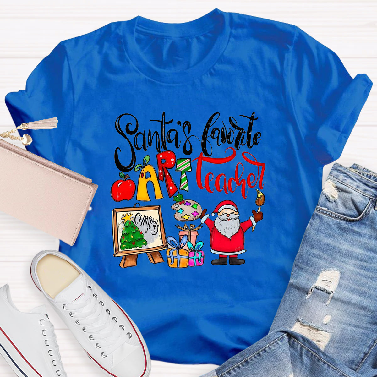 Santa's Favorite Art Teacher T-Shirt