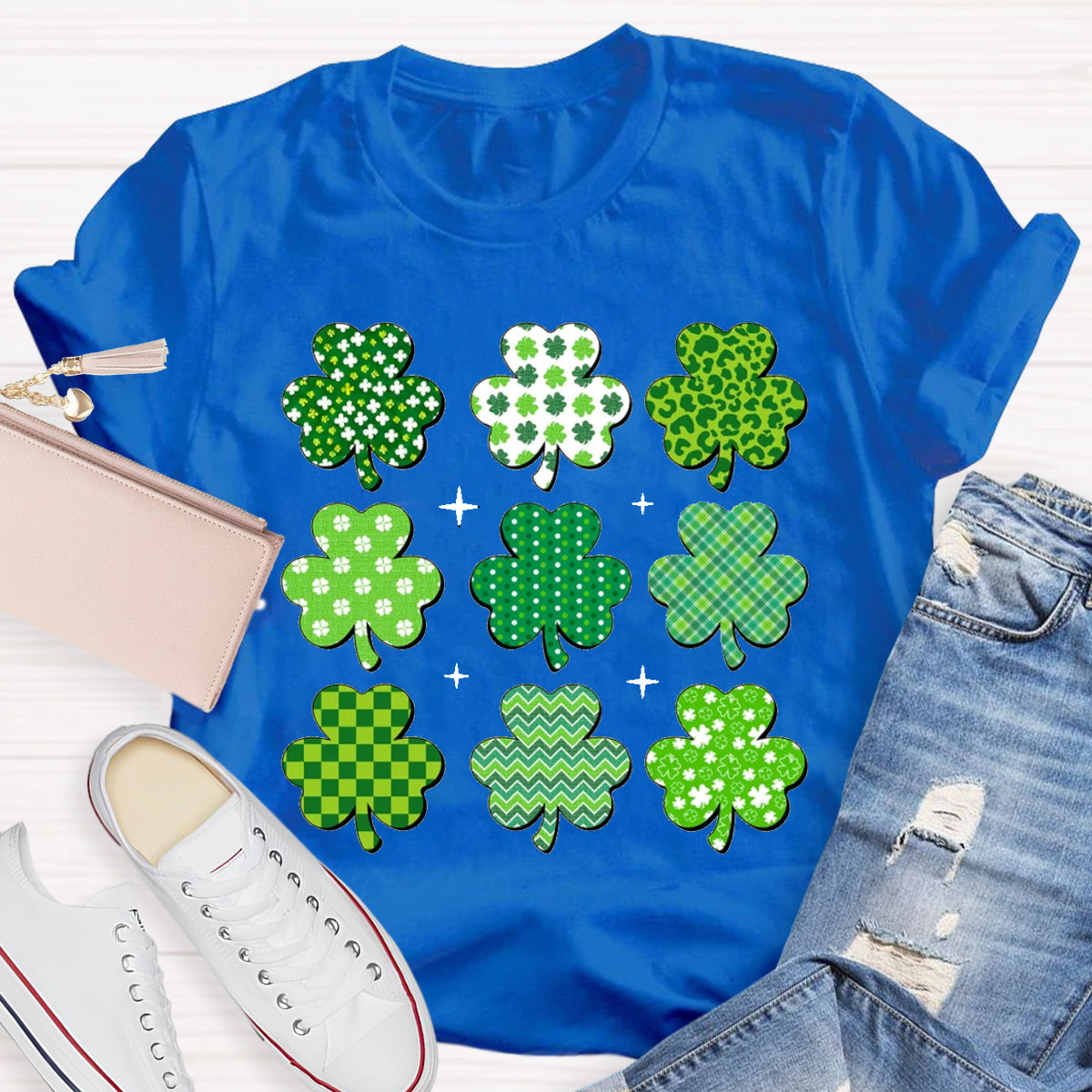 Multi Shamrock St Patricks Day T-Shirt