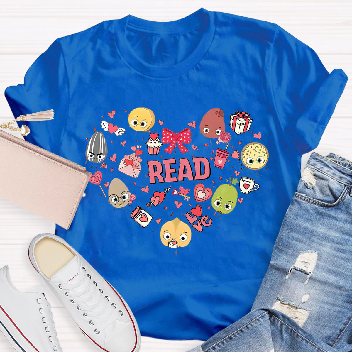 Love Reading Tiny Human Book Lover Teacher T-Shirt