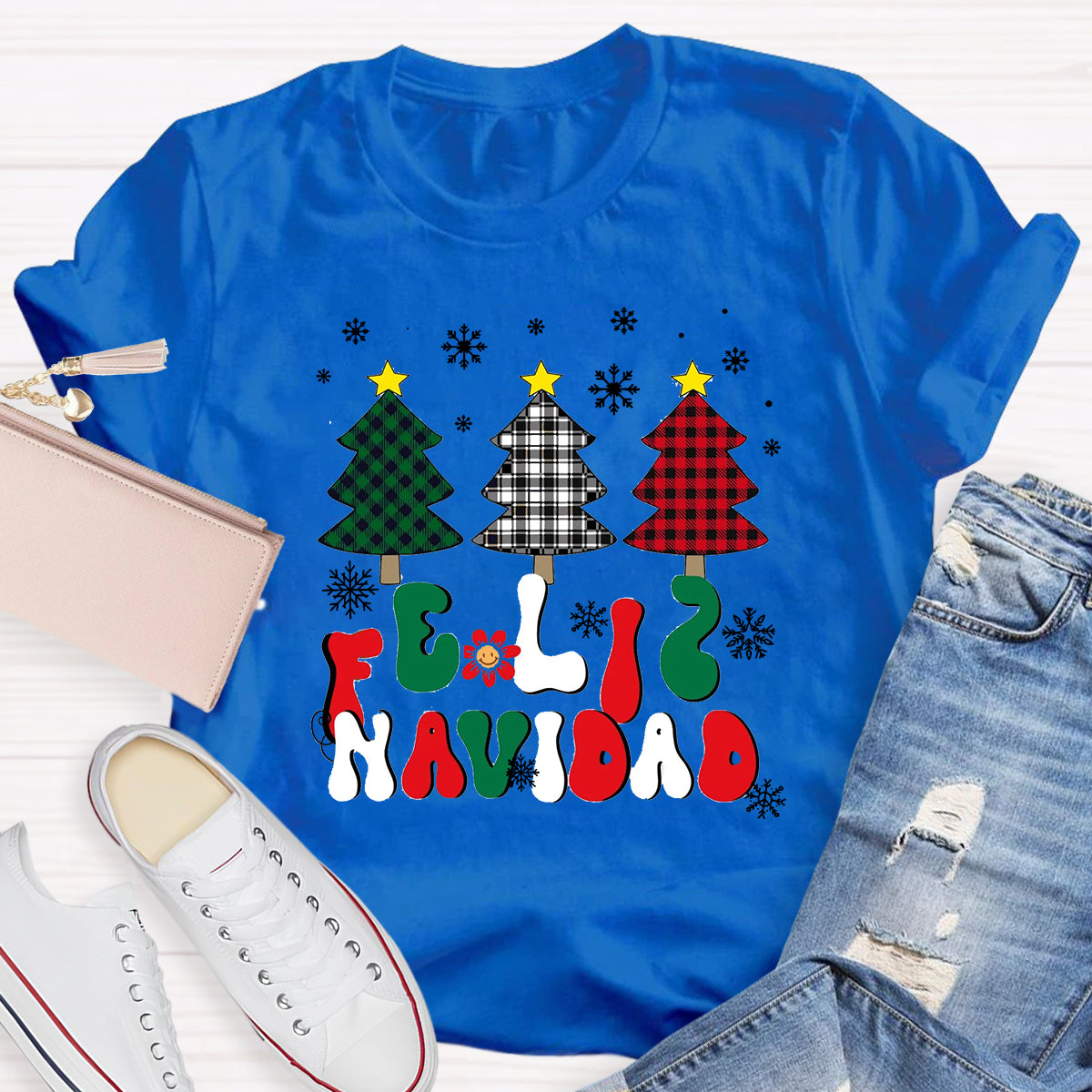 Spanish Christmas Feliz Navidad Teacher T-Shirt