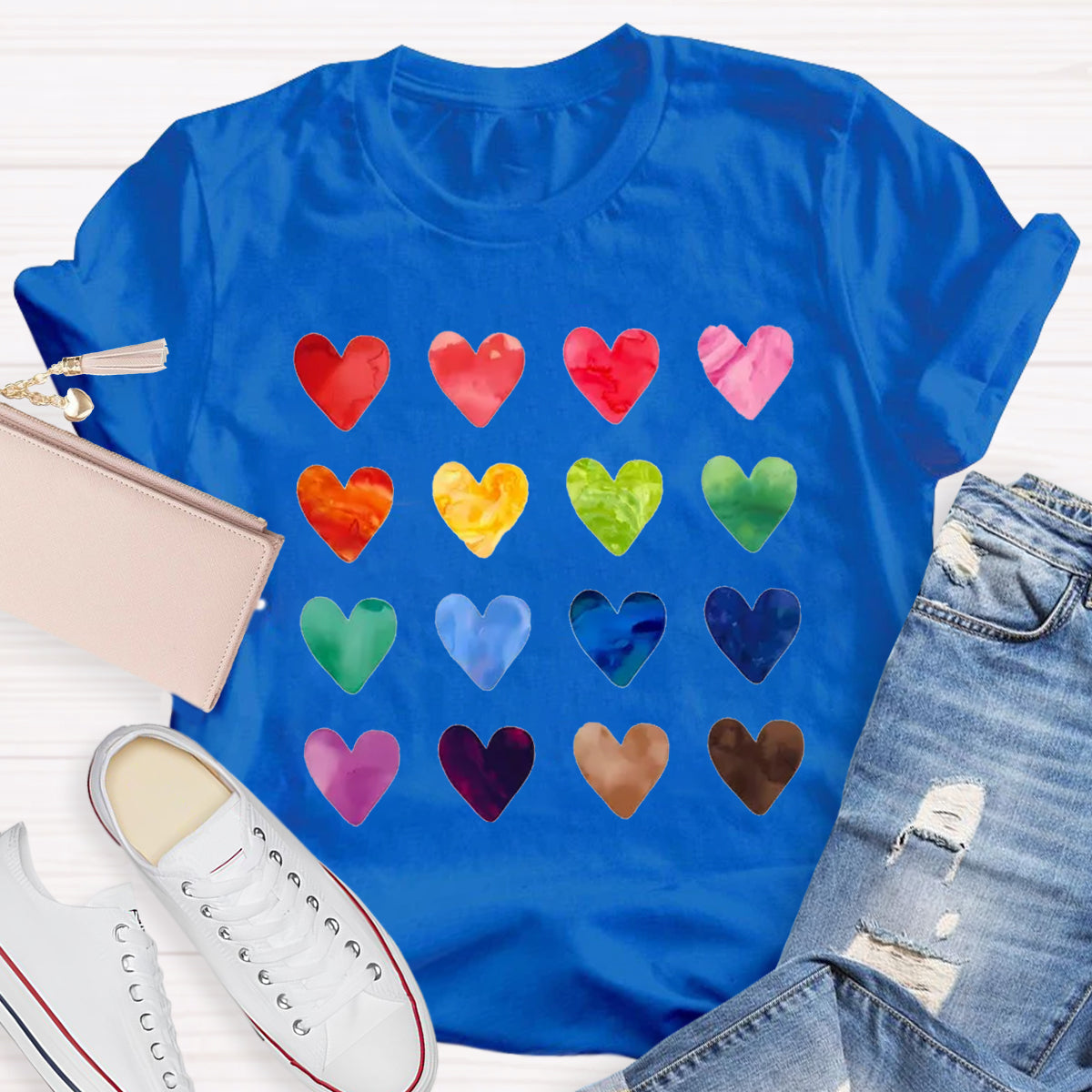 Colorful Love Combination Teacher T-Shirt