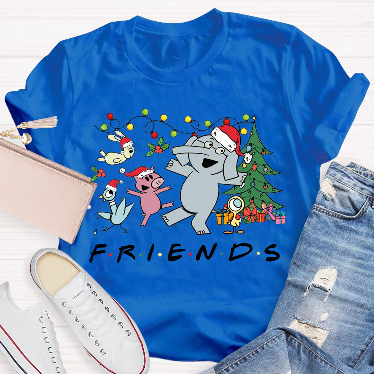 Friends Elephant And Piggie Christmas T-Shirt