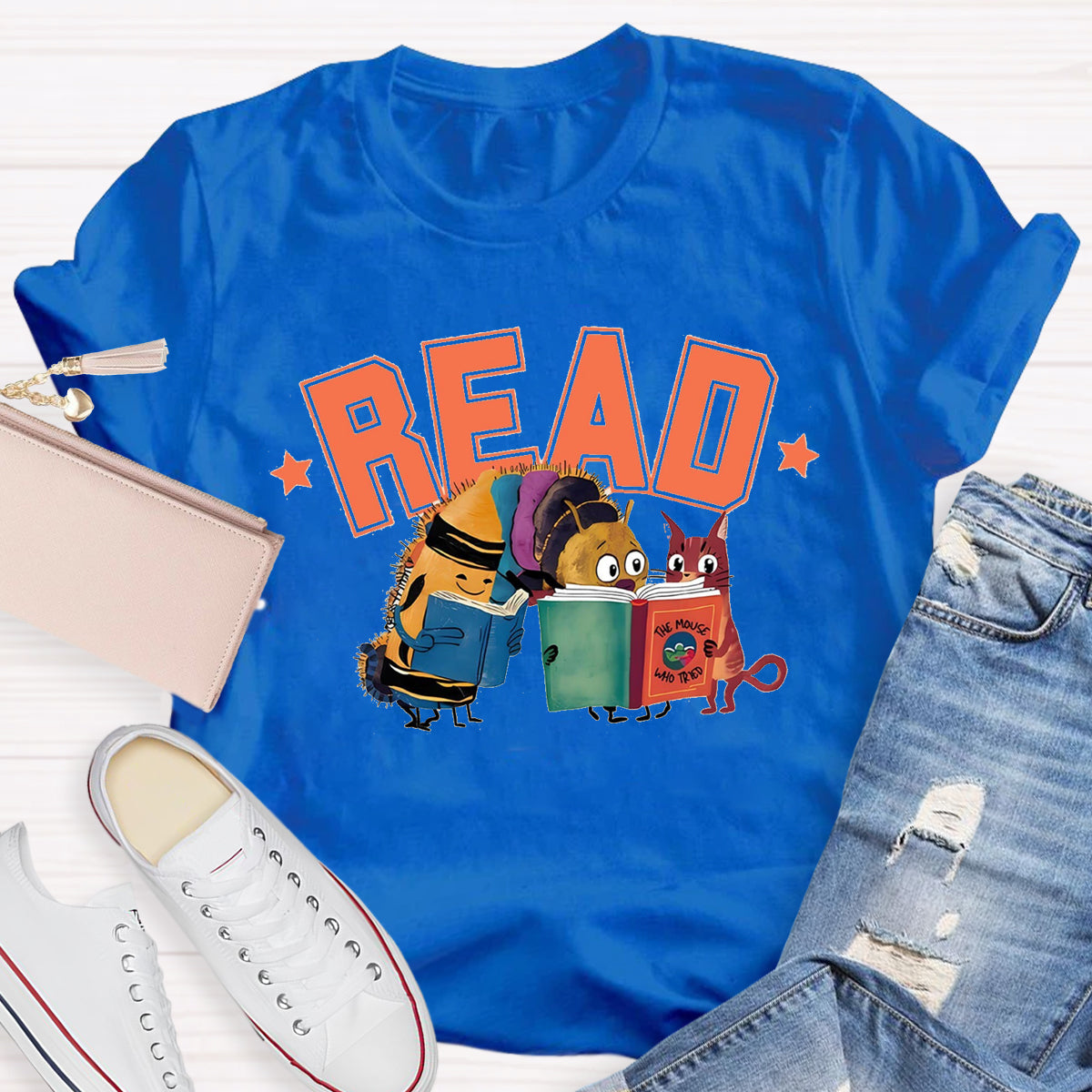 Caterpillar Read Books Teacher T-Shirt