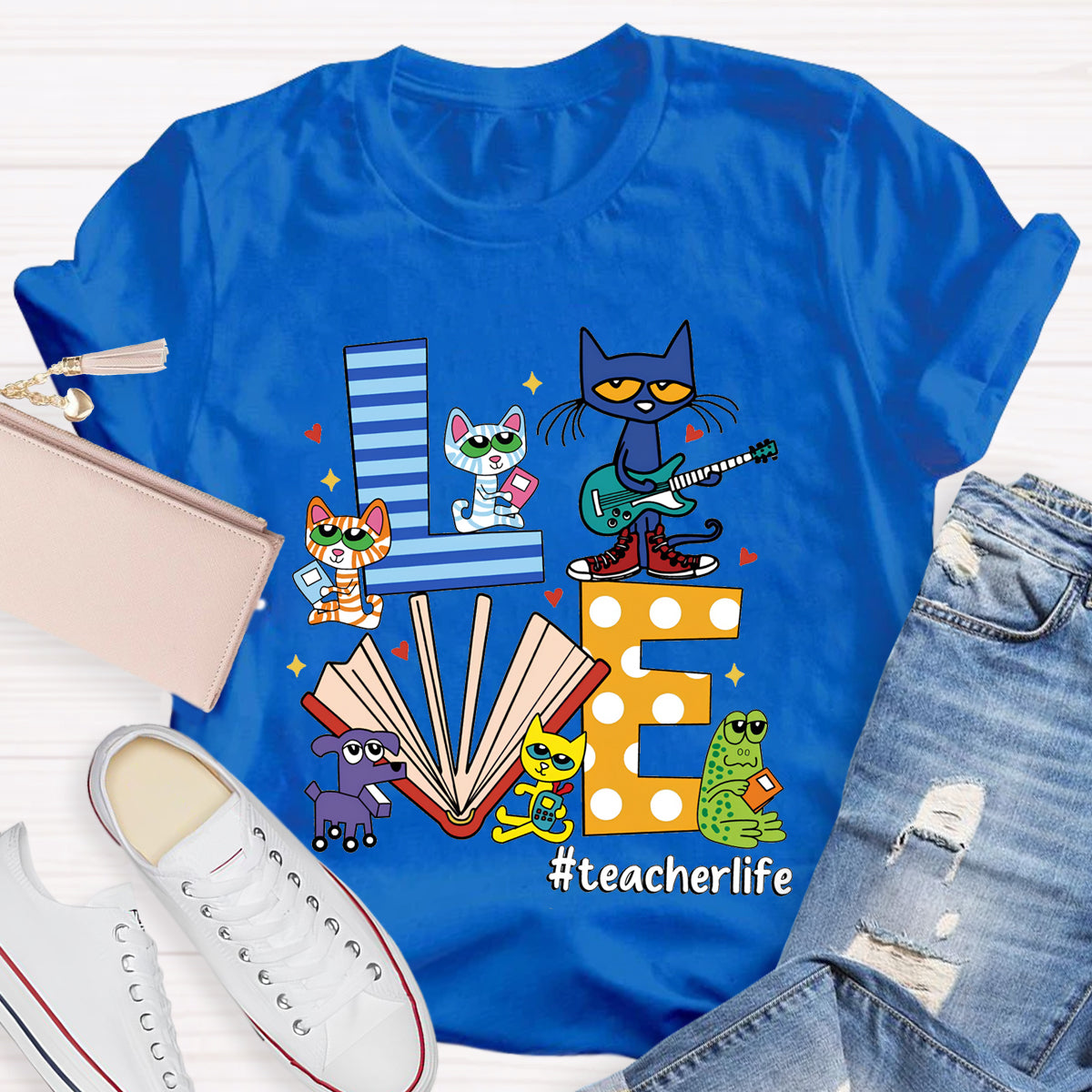 Pete the Cat Love Teacherlife Teacher T-Shirt