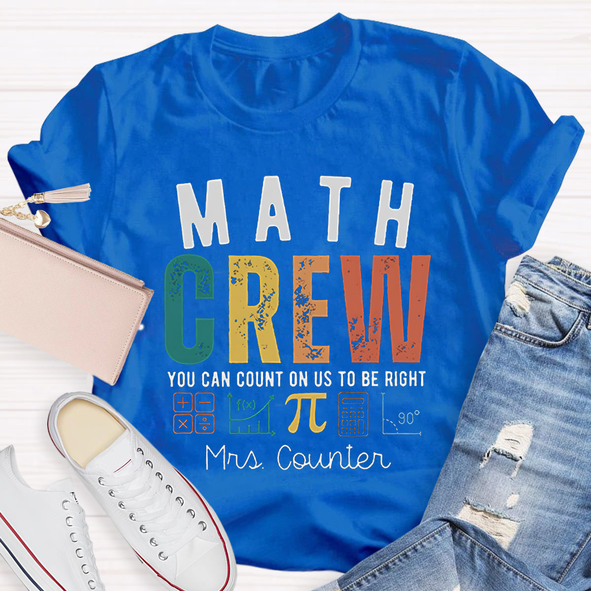 Personalized Name Of Math Crew Teacher T-Shirt