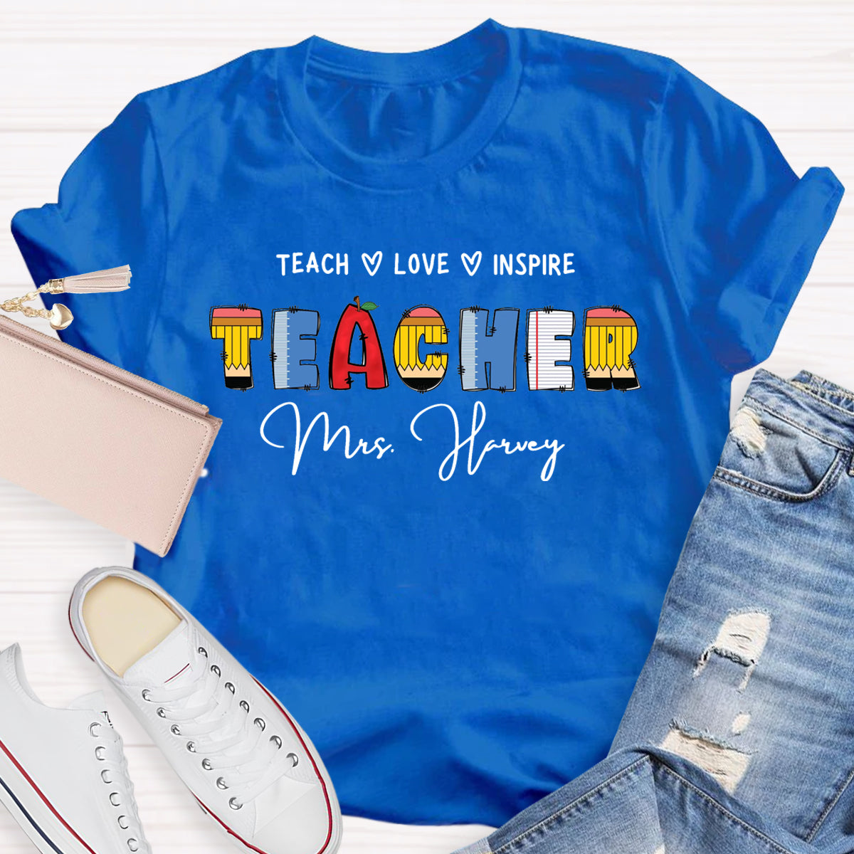 Personalized Name Teach Love Inspire T-Shirt