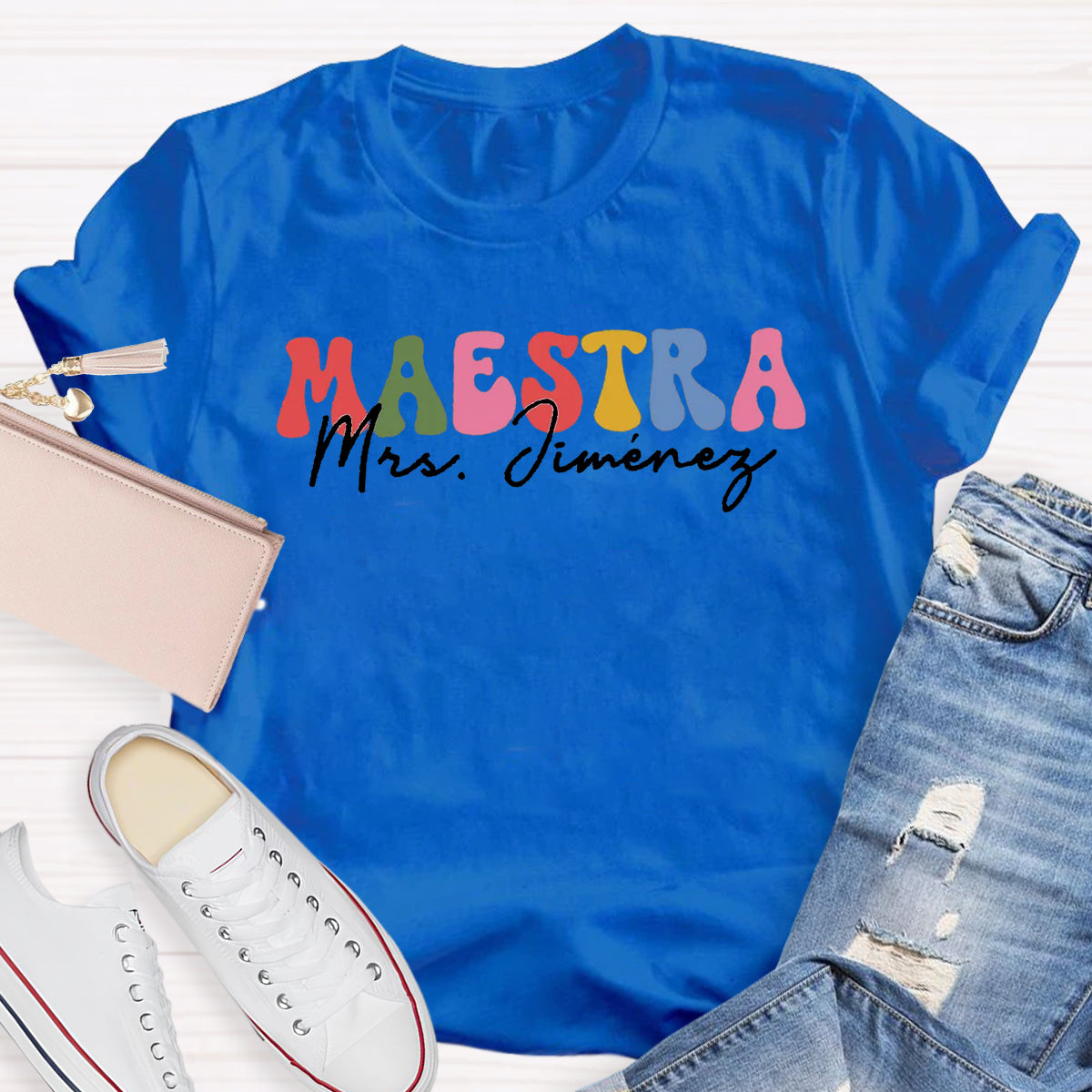 Personalized Name Maestra Spanish Teacher T-Shirt