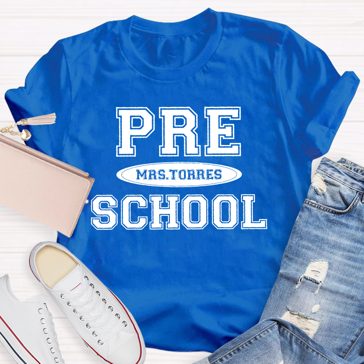 Personalized Preschool Teacher Name T-Shirt