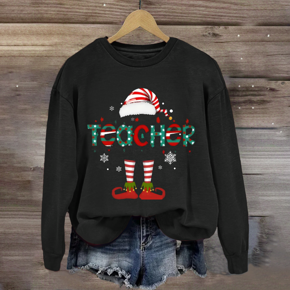 Christmas Teacher Elf Sweatshirt