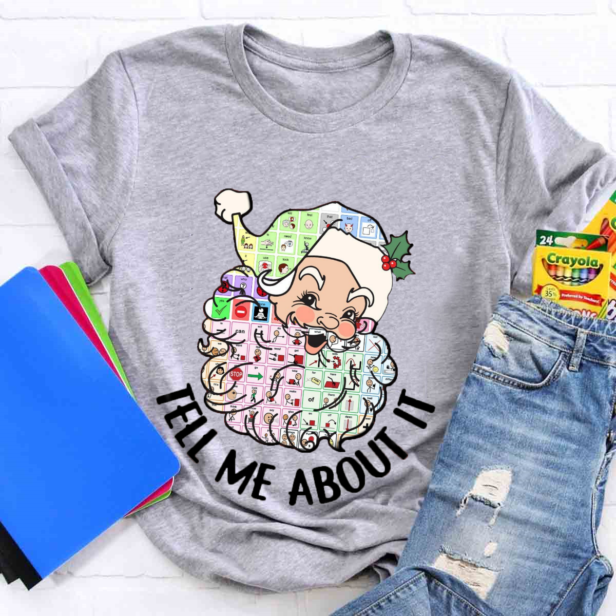 Santa Christmas Tell Me About It Speech Language Pathologist T-Shirt