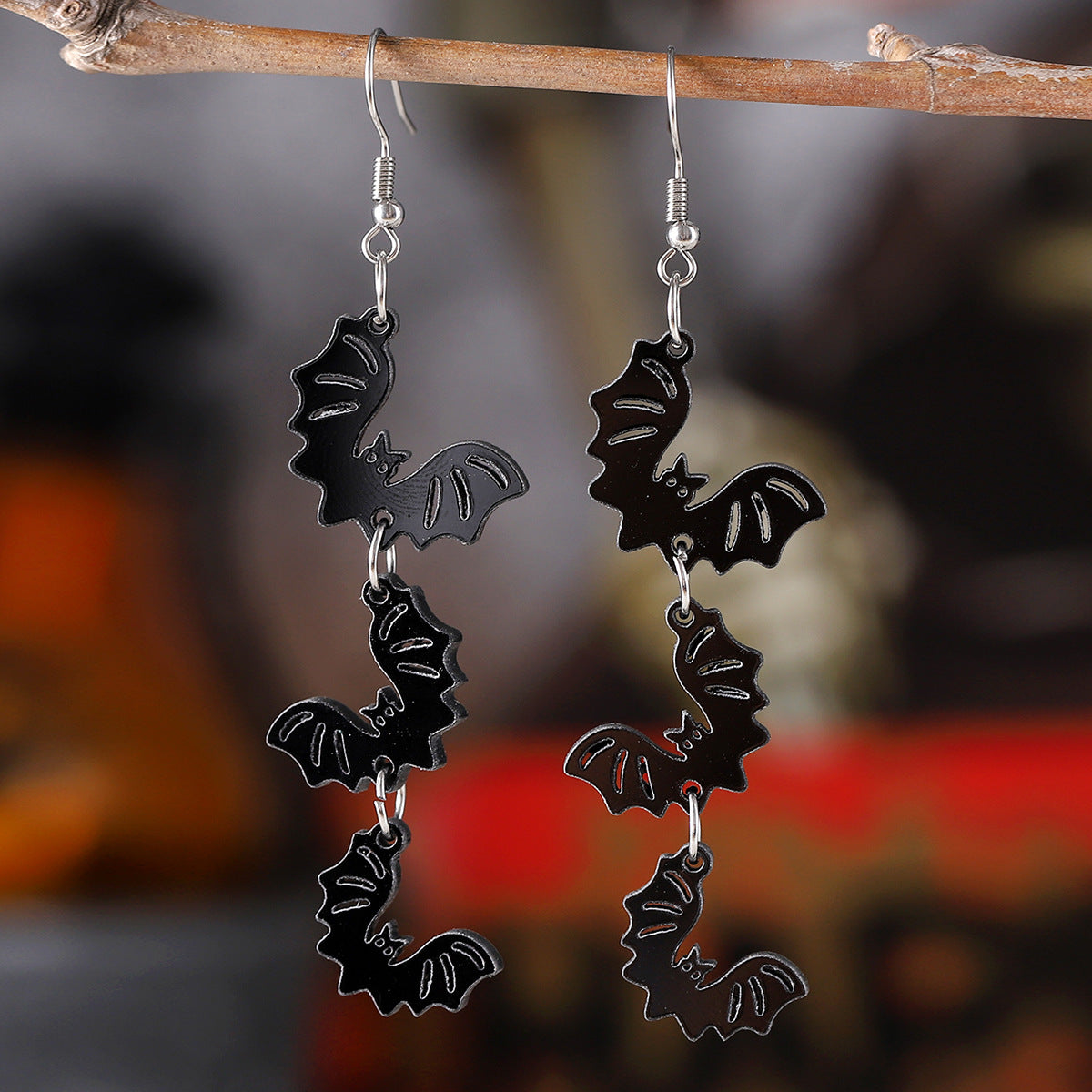 White Ghost And Black Bat Triple-Piece Pendant